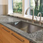New modern clean kitchen counter with sink